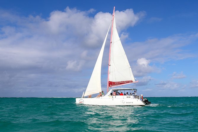Catamaran cruise to Ile aux cerfs with bbq lunch - The GRSE waterfalls and the first stop