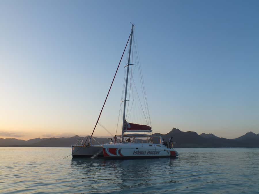 Ile aux Aigrettes: Private Sunset Cruise Tour - Watching the sun drop behind the mountains