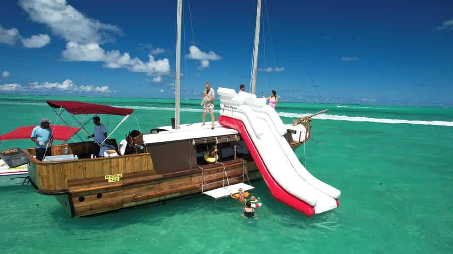 Mauritius: Boat trip to Ile aux Cerfs with Lunch/waterslide - A Short River Boat Section Adds Variety