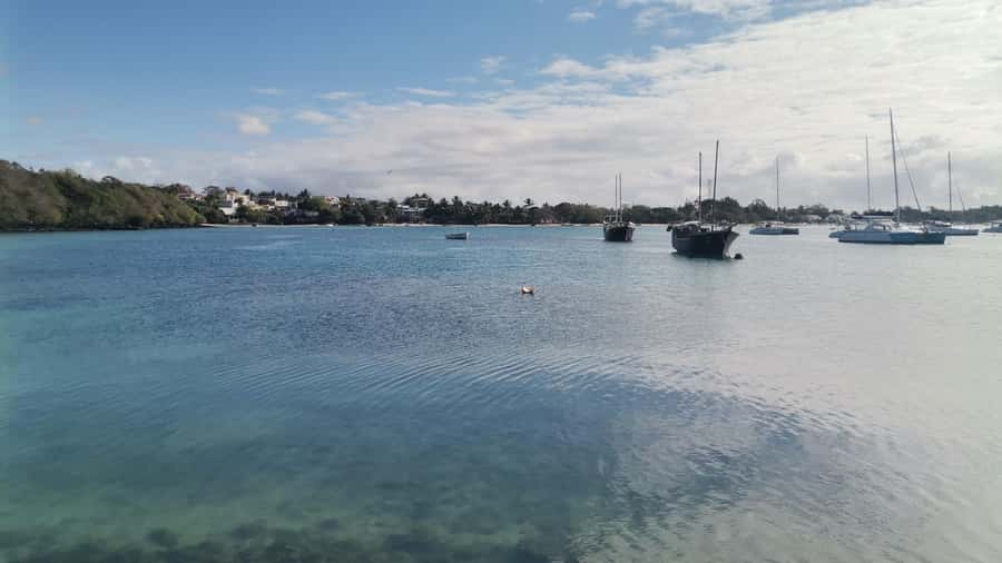 Mauritius: Ile aux cerfs, waterfalls and bbq Boat Day - GRSE waterfall and monkeys