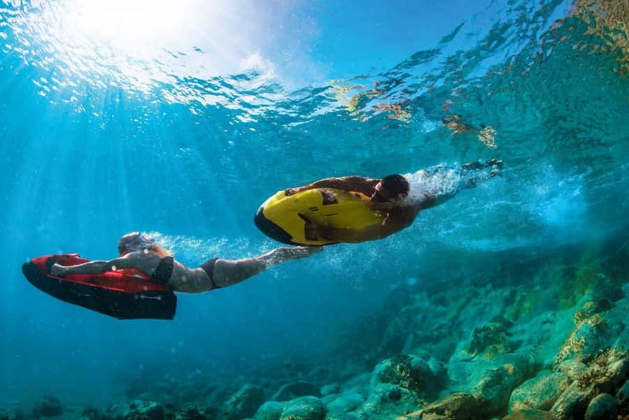 Mauritius: Seabob Diving Experience - The glass-bottom boat ride sets the scene