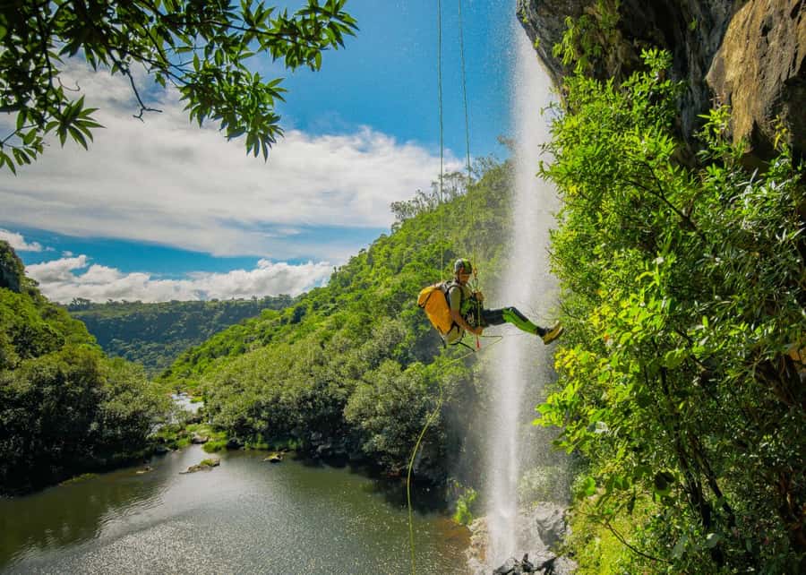 Mauritius: Tamarind Falls Canyoning Adventure - The waterfall rappels, from 10 to 25 meters