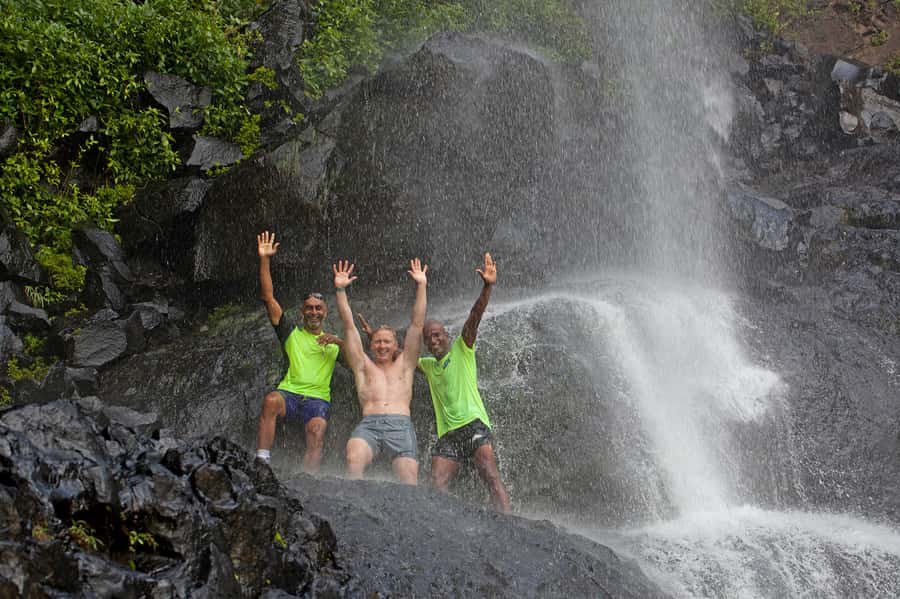 Mauritius: The Iconic Waterfalls hike + Mauritian picnic - Following Andy or Didia through the forest