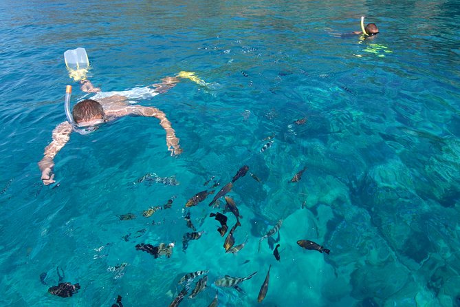 Sailing Catamaran Cruises - Crystal Rock and the view toward Le Morne