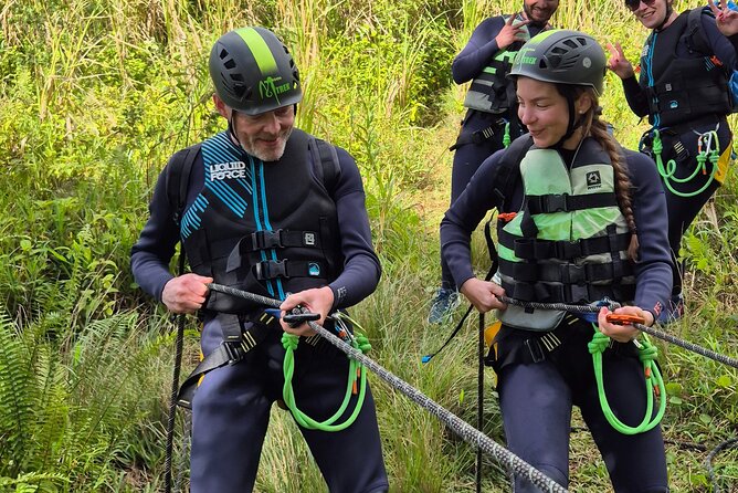 Tamarind Falls Abseiling - Starting with the 15-meter abseil